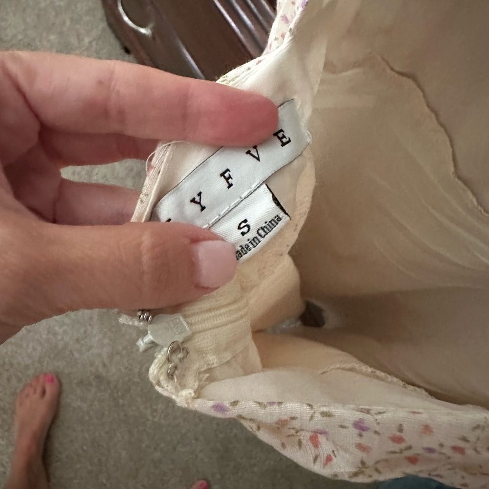 Dry Goods Cream Ruffle Mini Dress - Picture 5 of 5
